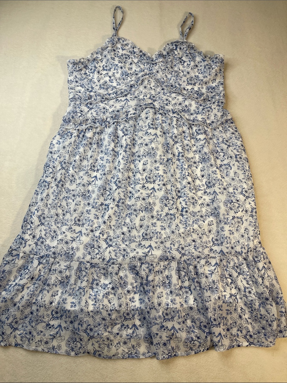 No Boundaries White and Blue SUNDRESS WOMENS SIZE 11-13 jr